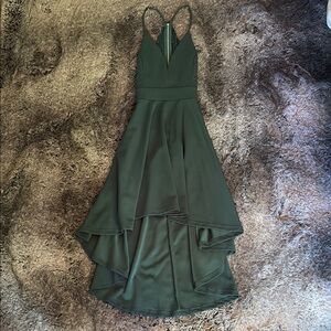 Windsor Green Asymmetrical High-Low Prom Dress